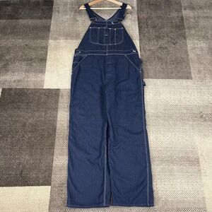 Vintage Sears Perma Prest Denim Bib Overalls Mens 40X30 Blue Workwear 80s